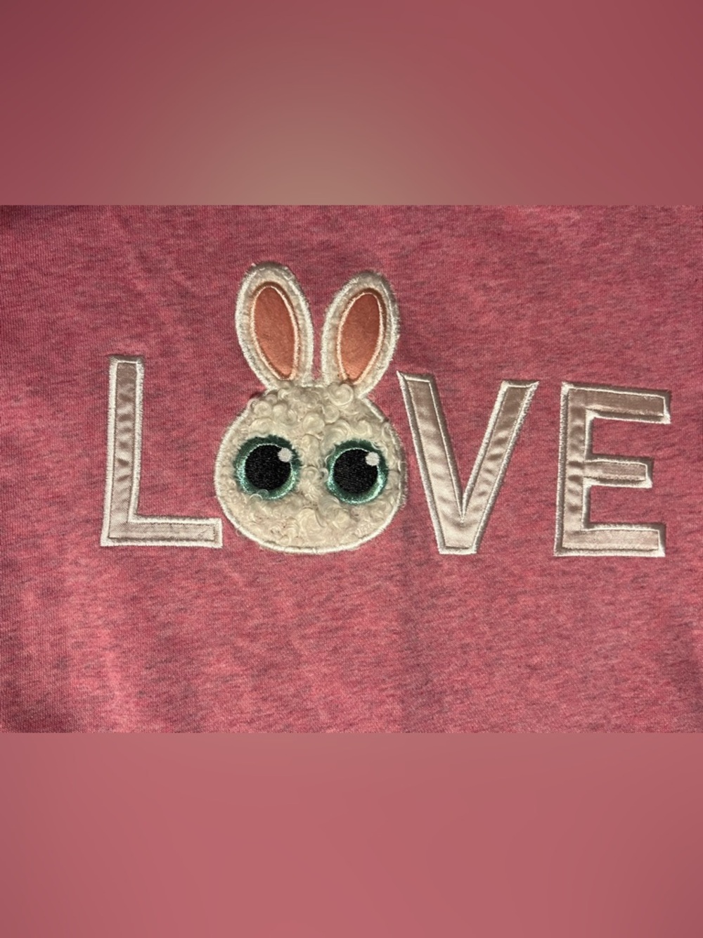 H&M Girls' Peach Pink LOVE Sweatshirt Dress NWT Size 8-10Y Rabbit Sequin - Picture 2 of 6